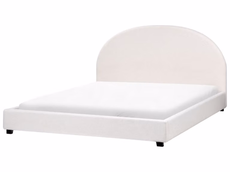 Cama de agua Beliani tapizada en tela de estilo retro color blanco An/P: 180 x 200 cm