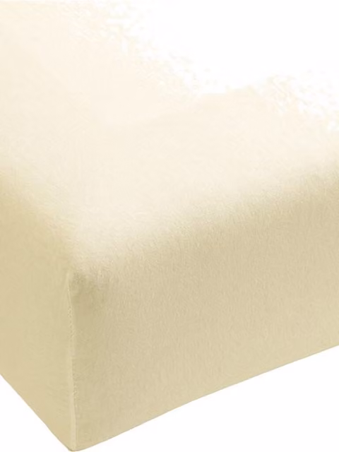 Sábana bajera de jersey de algodón Bella Donna de Formesse en color blanco lana beige para adultos