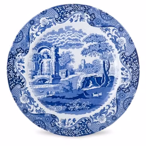 Plato de presentación Blue Italian de Spode en color azul, cerámica de gres, Diámetro: 30 cm