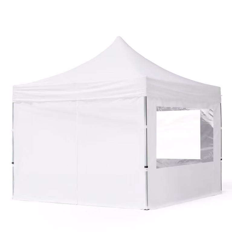 Carpa plegable TOOLPORT blanca con ventanas panorámicas de aluminio y poliéster An/P/Al: 300 x 300 x 338 cm