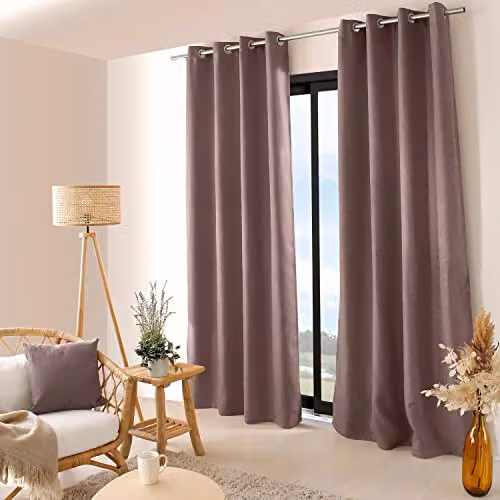 Panel de cortina blackout de terciopelo marrón ED Enjoy Home An/Al: 140 x 240 cm