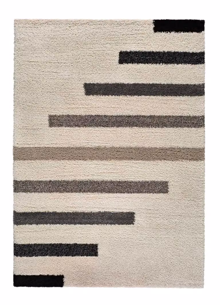 Alfombra geométrica Universal XXI de polipropileno en beige y gris, An/P: 135 x 190 cm