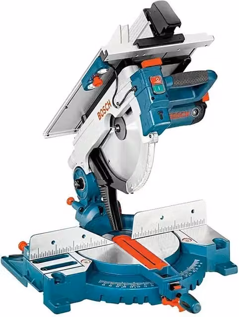 Sierra ingletadora Bosch de mesa azul con 1800 W y diámetro de hoja de 305 mm