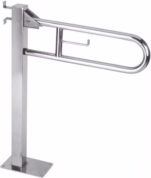 Barra de ayuda abatible Mediclinics Bgc710c en acero inoxidable color plata con acabado brillante y forma en U para montaje en pared