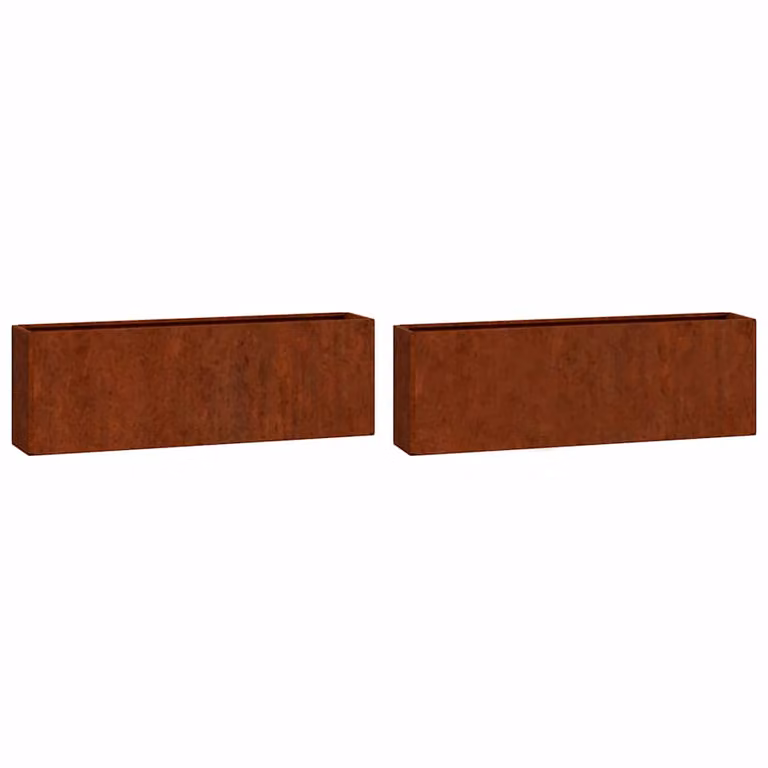 Set de 2 jardineras de pared vidaXL de acero en color marrón, An/P/Al: 53 x 10 x 17 cm