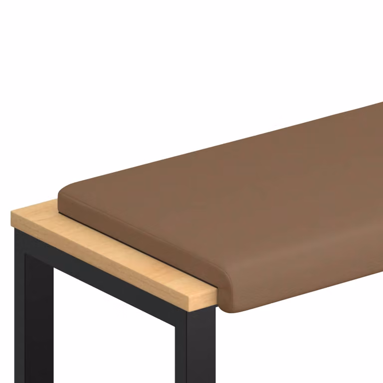 Cojín de banco vidaXL de cuero sintético en color beige o marrón con base antideslizante y Profundidad: 35 cm