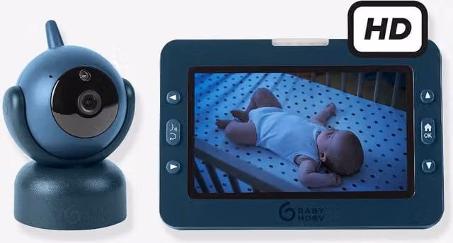Vigilabebés con video HD Yoo Master de Babymoov en color azul con visión nocturna y comunicación bidireccional