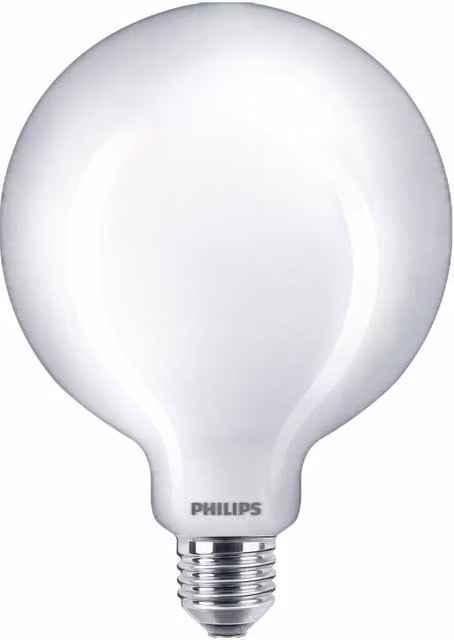 Bombilla LED Philips G120 con casquillo E27 de 10,5 W, 1521 lm y luz blanca cálida de 2700 K en color blanco