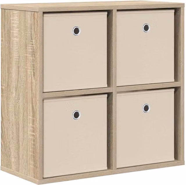 Aparador moderno de roble color beige y marrón vidaXL An/P/Al: 59,5 x 27 x 57 cm