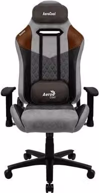 Silla Gaming AeroCool Duke en color negro y gris con acabado en aerosuede transpirable y altura ajustable