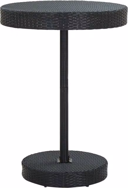 Mesa de jardín moderna SYFAX de ratán sintético negro con resistencia UV An/P/Al: 106 x 75,5 cm