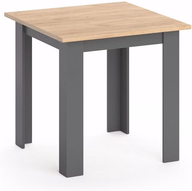 Mesa de comedor Vicco Karlos de estilo escandinavo en color roble dorado, An/P/Al: 80 x 80 x 76,6 cm