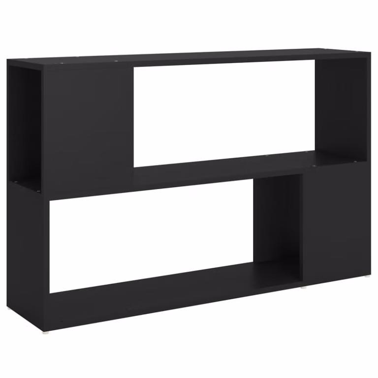 Estantería librería Maison Chic de madera negra para salón, diseño moderno y montaje en pared, An/P/Al: 100 x 24 x 63 cm