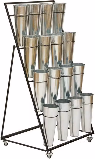 Display de 16 flores Meika de Atmosphera en acero color plata, Altura: 149 cm