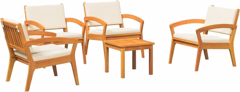 Conjunto de jardín Syfax de madera de acacia marrón con diseño minimalista para terraza o jardín