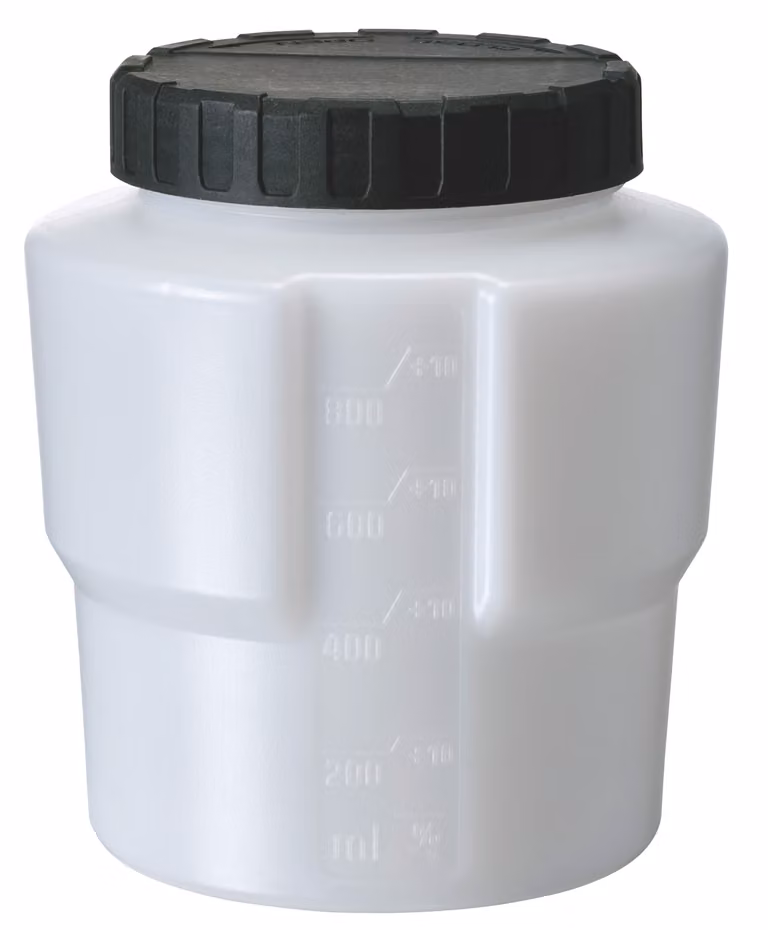 Depósito de pintura Einhell de 800 ml para sistemas de pulverización en color rojo y blanco