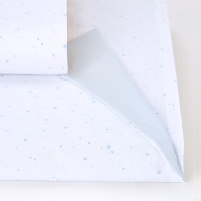 Funda Nórdica Reversible Cotton Juice Baby Home Básico de 2 Piezas con Estrellas en Azul y Blanco de Algodón