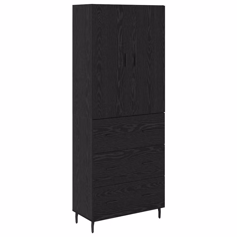 Set de 2 aparadores altos vidaXL modernos en roble negro, An/P/Al: 69,5 x 34 x 180 cm