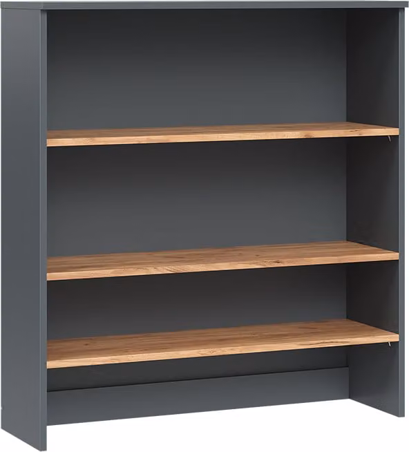 Mueble de baño Vicco Viktor Antracita y Roble con estantes abiertos y puertas, An: 93.6 cm, Al: 100.4 cm
