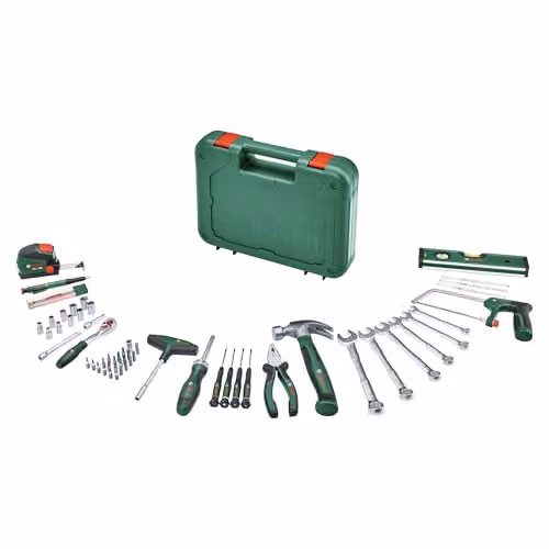 Set de herramientas de mano avanzado Bosch de 64 piezas en color verde