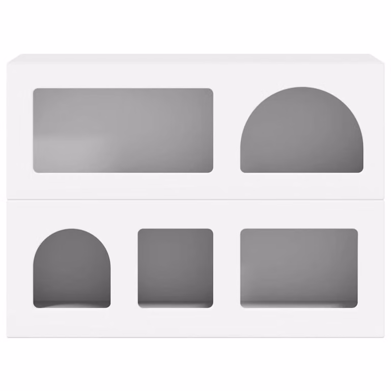 Aparador moderno vidaXL en color blanco de madera de ingeniería MDF An/P/Al: 80.5 x 35 x 59 cm