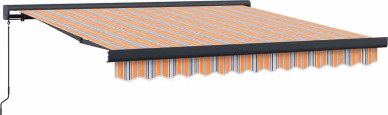 Toldo retráctil Syfax multicolor con brazos plegables de aluminio y lona de poliéster, An: 350 cm, Al: 250 cm
