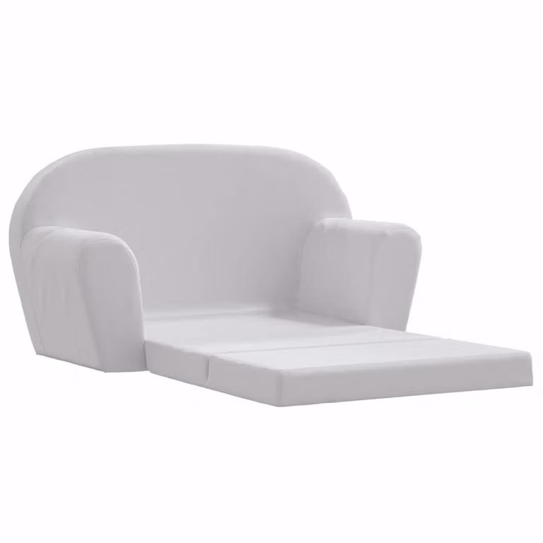 Sillón desplegable para niños vidaXL en gris claro con estructura tapizada y reposabrazos