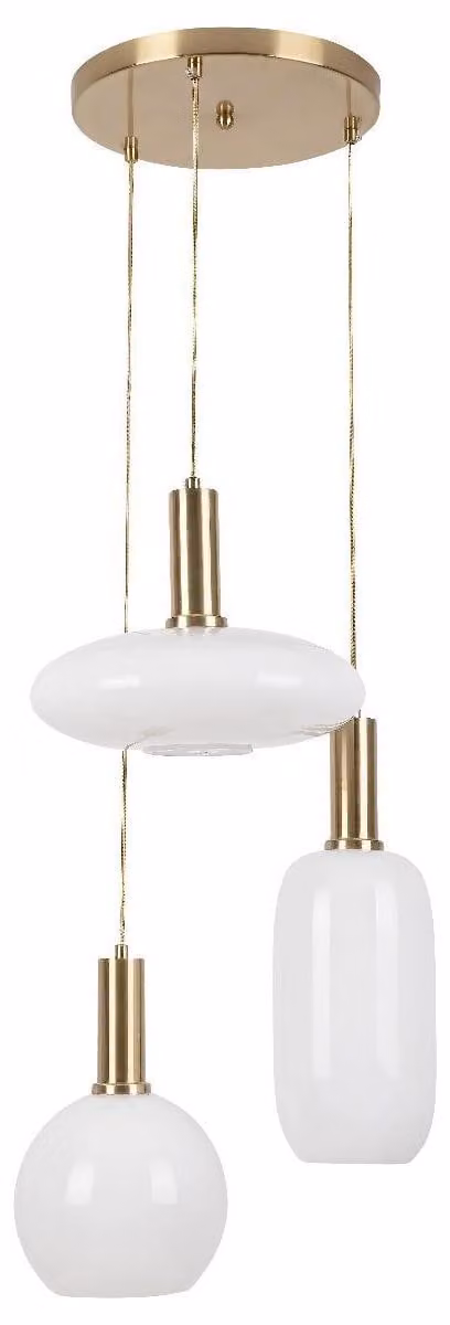 Lámpara colgante Rabalux 5225 de 3 focos con forma esférica y estilo clásico en color dorado, casquillo E27, Diámetro: 40 cm