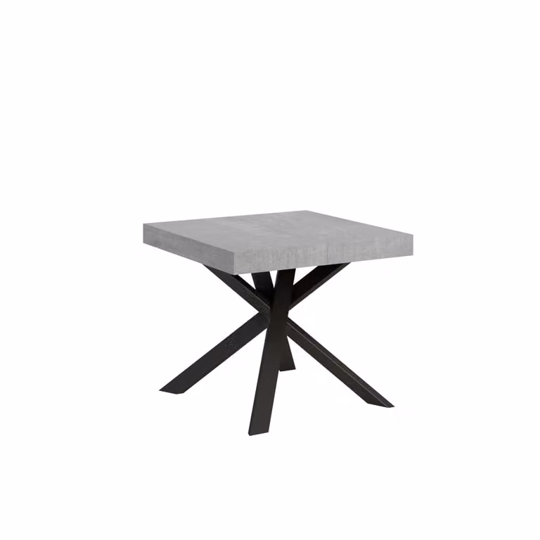 Mesa extensible Itamoby moderna de diseño cuadrado con tapa de MDF laminado y patas de metal en colores gris y antracita An/P/Al: 90 x 90 x 76 cm