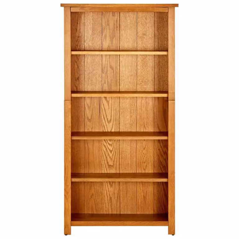 Estantería de 5 niveles Maison Chic de madera de roble en color marrón An/P/Al: 70 x 22 x 140 cm