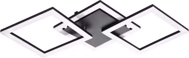 Plafón LED Eglo Paranday-Z de diseño irregular en color negro con luz regulable CCT de 3000K a 6500K y 4000 lm