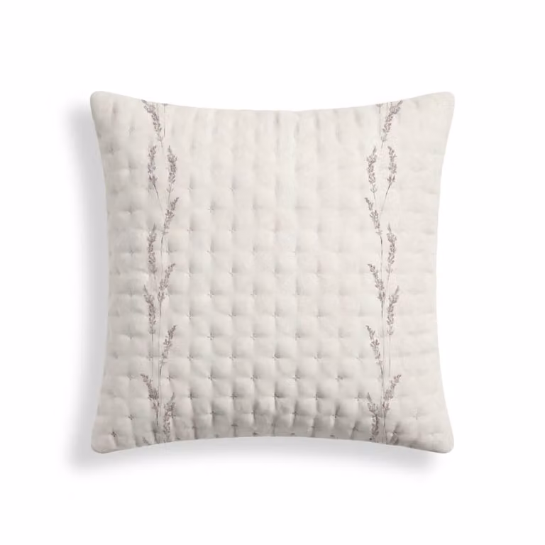 Funda de almohada reversible con diseño floral mediterráneo en colores morado, rosa y blanco, An/P: 65 x 65 cm