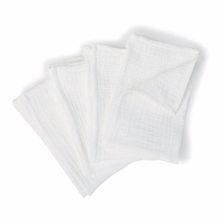 Pack de 4 servilletas de algodón Febronie en color blanco, An/An: 40 x 40 cm