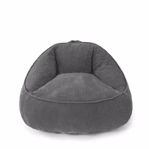 Puff XXL para adultos HomeMiYN de cotelé con relleno de espuma, asa de transporte, An/P/Al: 114 x 114 x 72 cm