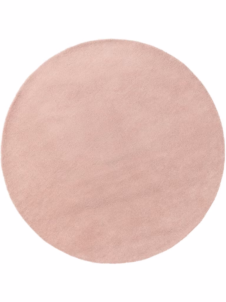 Alfombra redonda de lana Benuta en color rosa de 150 cm de diámetro