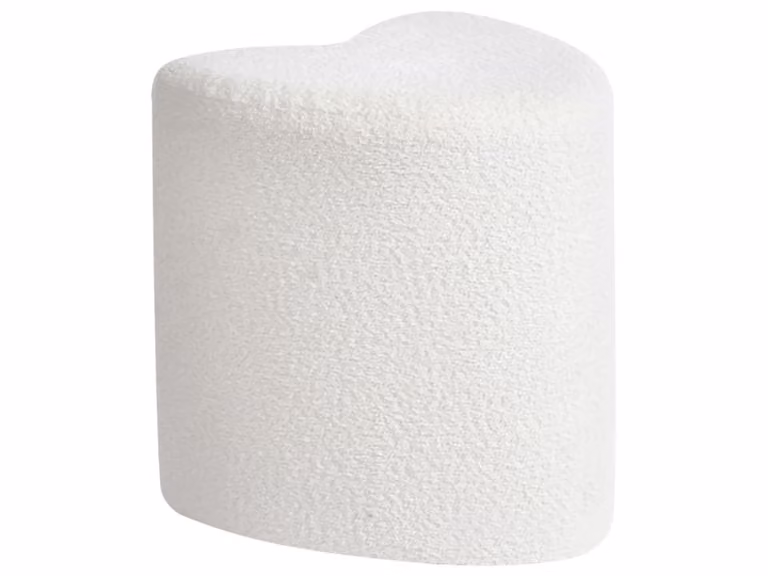 Puf de chenilla Beliani en color blanco crema para salón o dormitorio