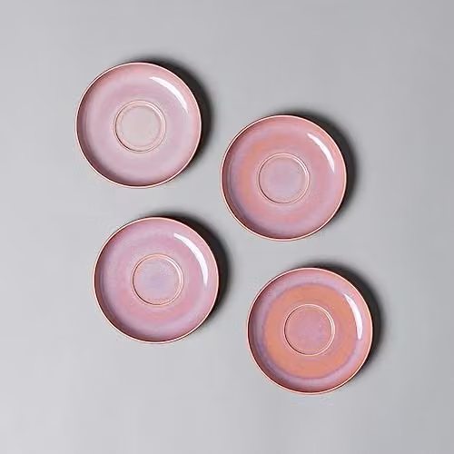 Plato para taza de café like. by Villeroy & Boch Perlemor Coral color rosa, Diámetro: 16 cm