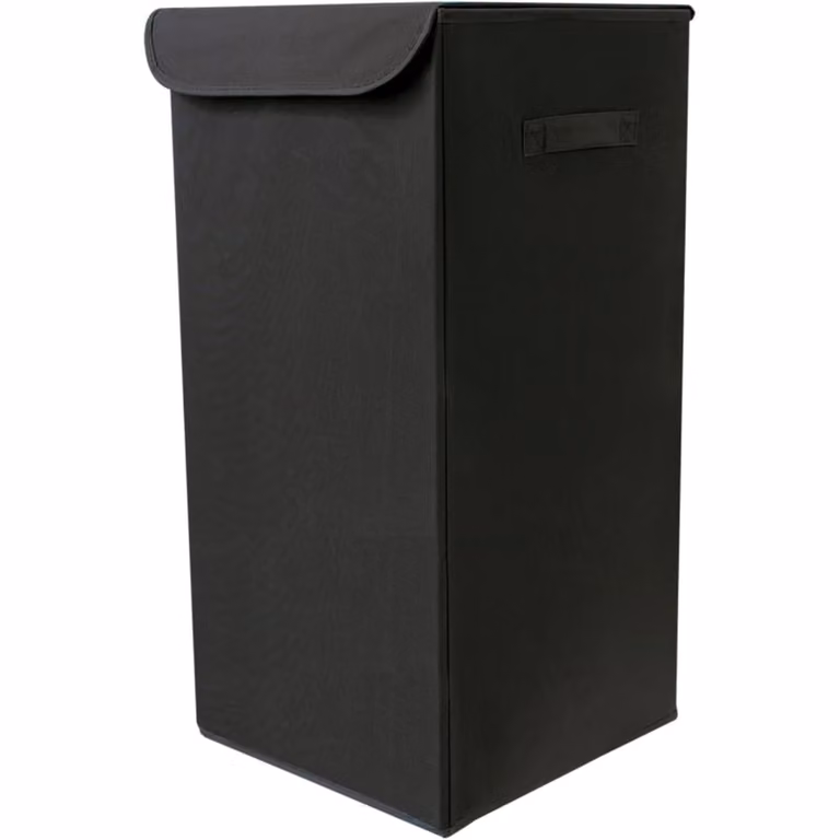 Cesto de ropa de tela con tapa y asas Box & Beyond, negro, An/P/Al: 30 x 30 x 60 cm