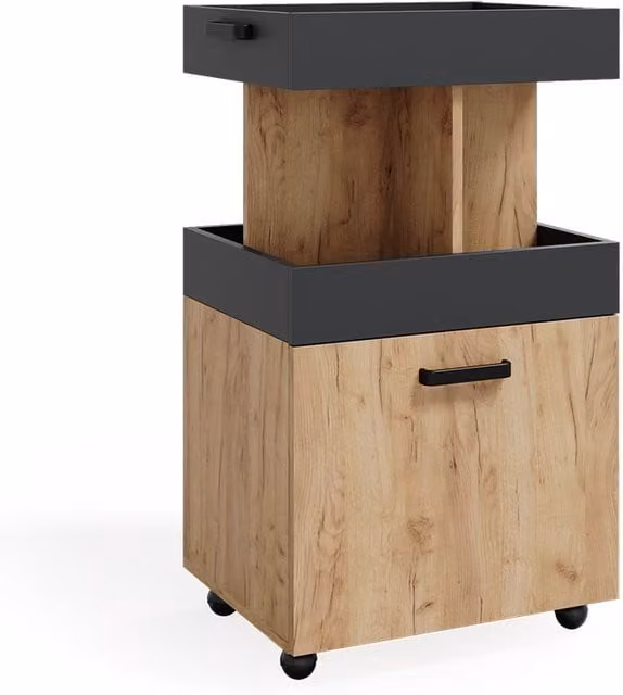 Mueble con ruedas Vicco en roble dorado para cocina, An: 50 cm, P: 41 cm, Al: 88.6 cm