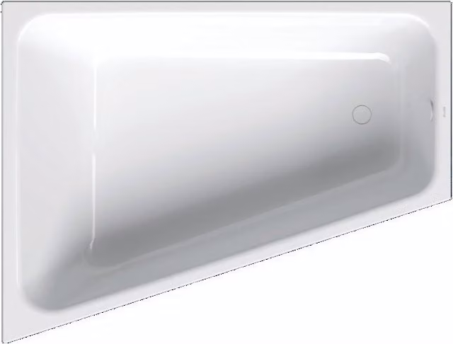 Bañera de esquina Bette Space L izquierda en acero esmaltado blanco con 1 respaldo, An/P: 170 x 130 cm, Al: 42 cm