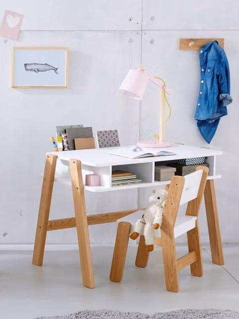 Escritorio infantil Architekt Mini de Vertbaudet en color blanco y madera