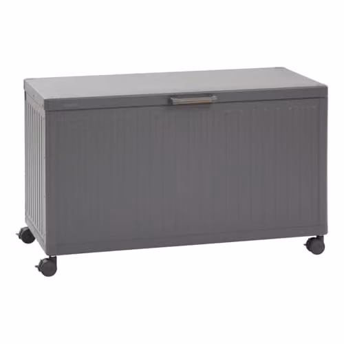 Caja de almacenaje Edenio de Hespéride en aluminio color gris, An/P/Al: 130 x 60,4 x 78 cm