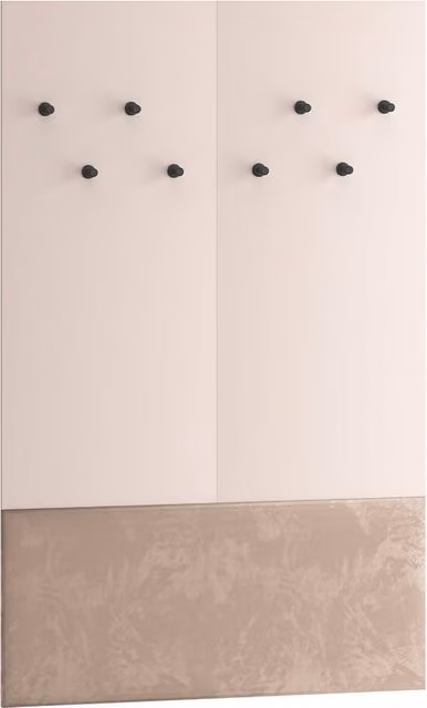Perchero de pared PETITS-MEUBLES con 8 ganchos en color beige y marrón de madera y MDF
