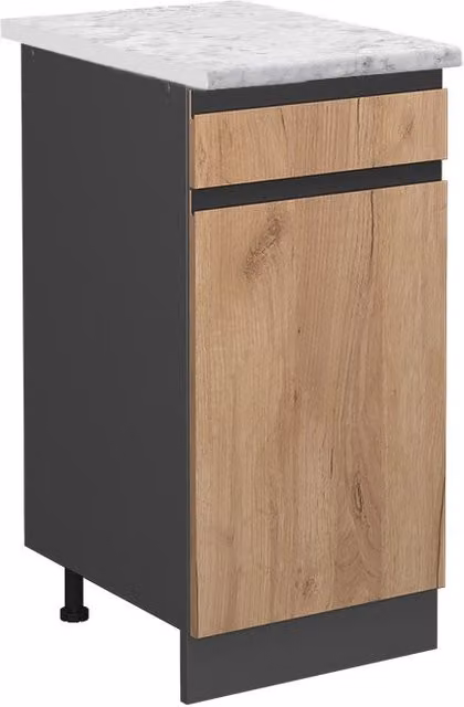 Mueble bajo de cocina Vicco en roble con acabado mate y puertas con cajones, An/P/Al: 60 x 40 x 81,6 cm