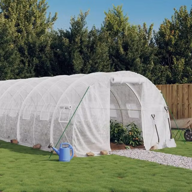Invernadero vidaXL con estructura de acero galvanizado blanco de 18 m², An/P/Al: 6 x 3 x 2 m