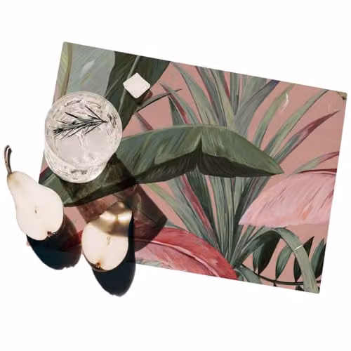 Juego de 2 manteles individuales florales Produce Shop color rosa, An/P: 42 x 30 cm