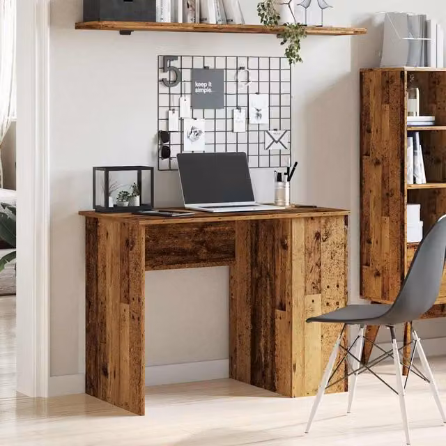 Escritorio de ordenador minimalista SYFAX en madera MDF laminada color marrón An/P/Al: 100 x 55 x 75 cm
