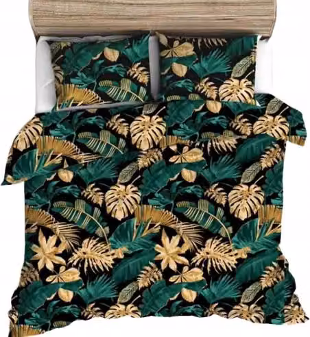 Juego de cama de algodón Doratex con funda nórdica y fundas de almohada diseño floral multicolor An/P/Al: 200 x 220 cm