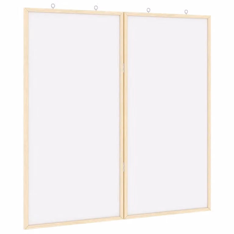 Tablero de anuncios vidaXL de madera de pino y tela blanca, An/Al: 80 x 80 cm