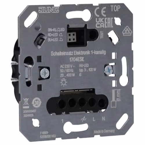 Interruptor de conexión electrónica Jung modelo 1K 1704ESE con salida electrónica de 1 canal